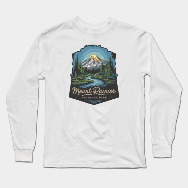 Mount Rainier National Park Washington Long Sleeve T-Shirt by Perspektiva